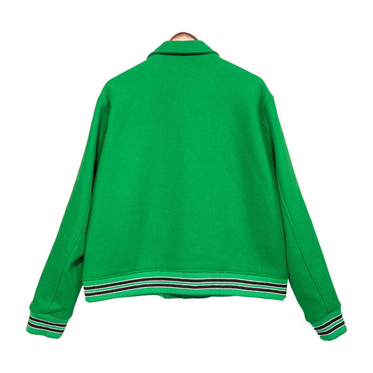 AMIRI thickened loose bomber baseball jacket Green AMIRI