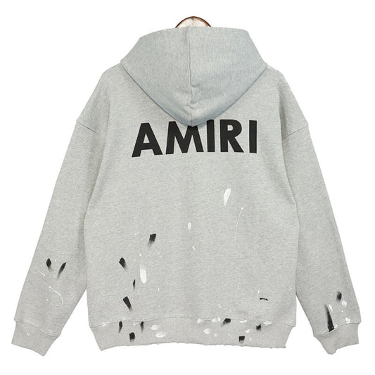 Amiri Paint Splatter Hoodie Grey AMIRI