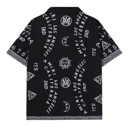 AMIRI Ouija Board Bowling Shirt In Black AMIRI