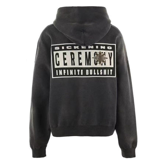 SAINT MICHAEL Denim Tears Logo-Print Distressed Cotton-Jersey Hoodie SAINT MICHAEL