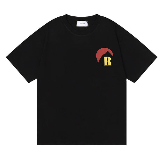 RHUDE Lettering Sunset Graphic T-Shirt Wine red RHUDE
