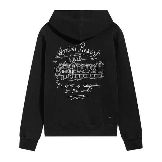 AMIRI Spirit Logo-Embroidered Cotton-Blend Jersey Hoodie AMIRI