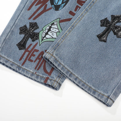 Chrome Hearts American street art cross with straight shaft Pants Chrome Hearts