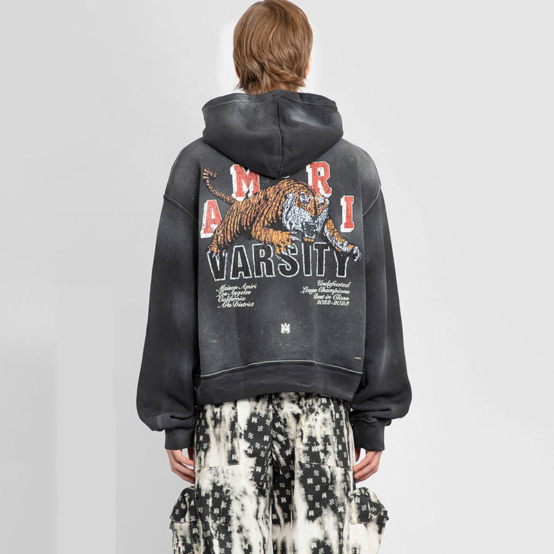 Amiri vintage tiger varsity hoodie Thickening AMIRI