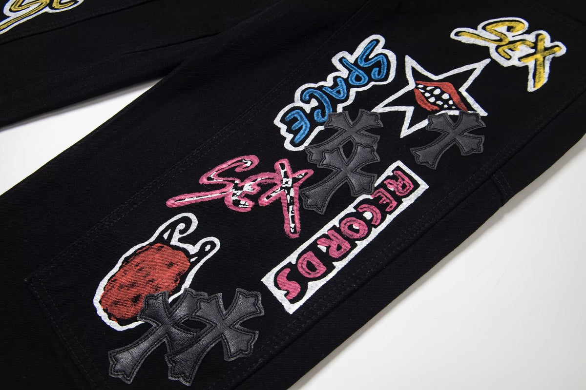 Chrome Hearts American street art cross with straight shaft Pants V10 Chrome Hearts