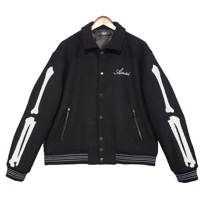 AMIRI thickened loose bomber baseball jacket black AMIRI