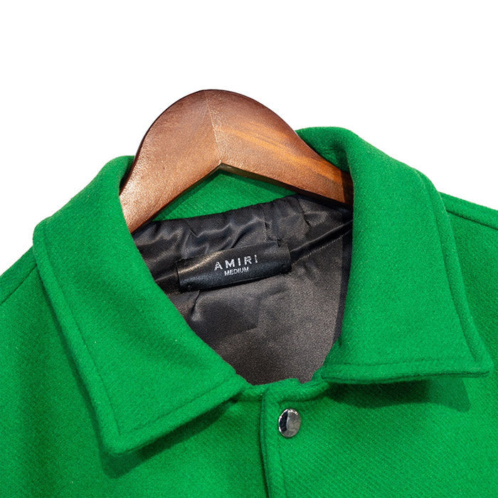 AMIRI thickened loose bomber baseball jacket Green AMIRI