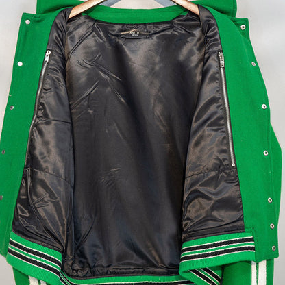 AMIRI thickened loose bomber baseball jacket Green AMIRI