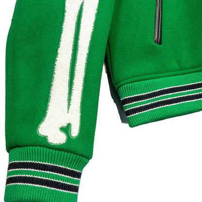 AMIRI thickened loose bomber baseball jacket Green AMIRI