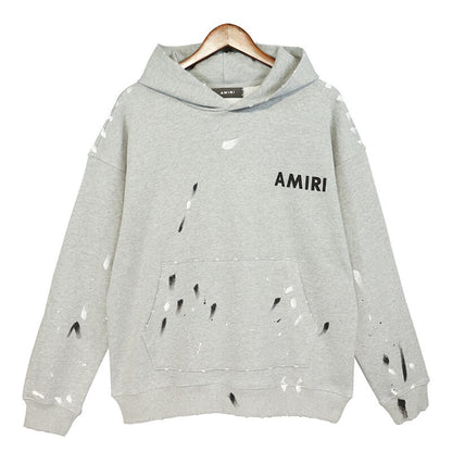 Amiri Paint Splatter Hoodie Grey AMIRI