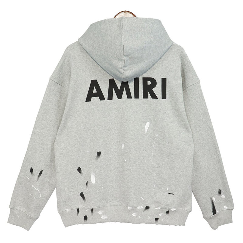 Amiri Paint Splatter Hoodie Grey AMIRI