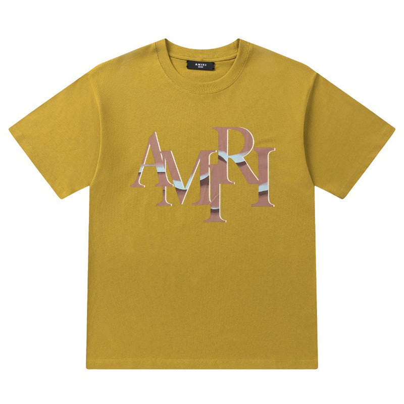 AMlRl Staggered Logo Print Cotton Jersey T-Shirt AMIRI
