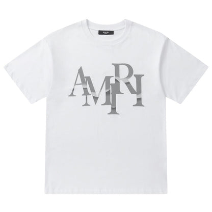 AMlRl Staggered Logo Print Cotton Jersey T-Shirt AMIRI