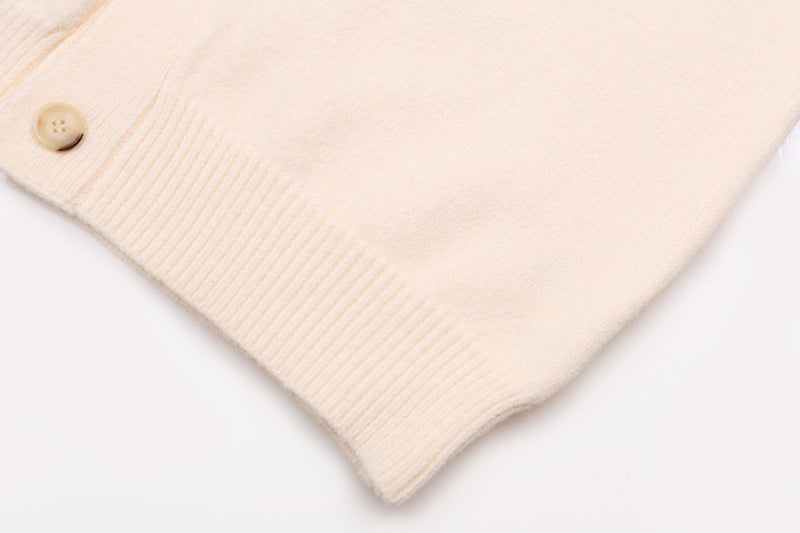 AMIRI Cotton V-Neck Bones Cardigan Sweater Apricot AMIRI