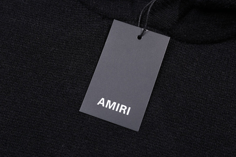 AMIRI Cotton V-Neck Bones Cardigan Sweater Black AMIRI
