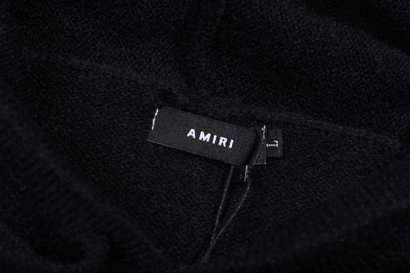 AMIRI Cotton V-Neck Bones Cardigan Sweater Black AMIRI