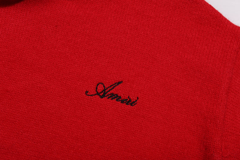 AMIRI Red Core Knitted Sweater Hoodie AMIRI