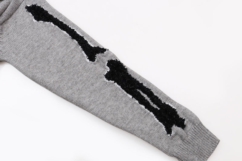 AMIRI Grey Core Knitted Sweater Hoodie AMIRI