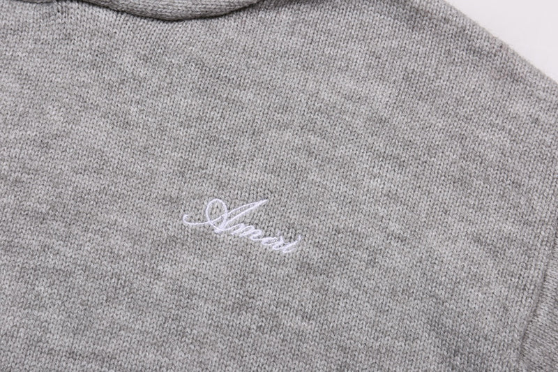 AMIRI Grey Core Knitted Sweater Hoodie AMIRI