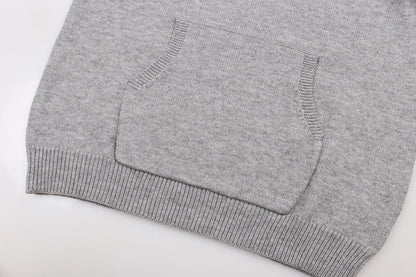 AMIRI Grey Core Knitted Sweater Hoodie AMIRI
