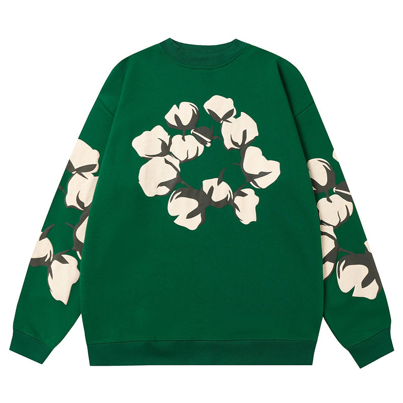 Denim Tears Kapok Pattern Printed Sweatshirts DENIM TEARS