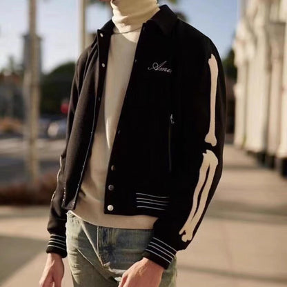 AMIRI thickened loose bomber baseball jacket black AMIRI