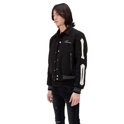 AMIRI thickened loose bomber baseball jacket black AMIRI
