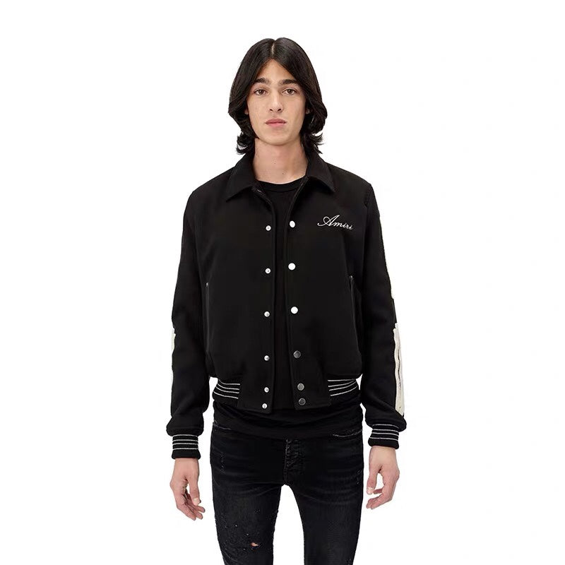AMIRI thickened loose bomber baseball jacket black AMIRI
