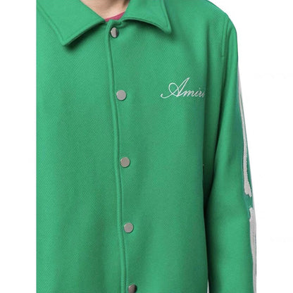 AMIRI thickened loose bomber baseball jacket Green AMIRI