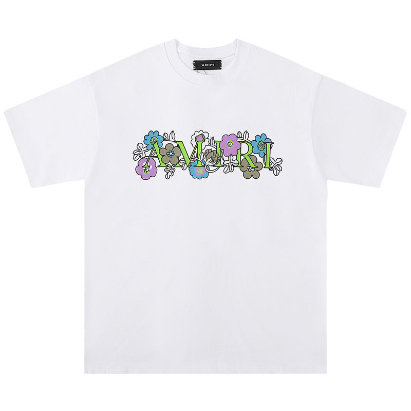 AMIRI flower letter logo print T-Shirts AMIRI