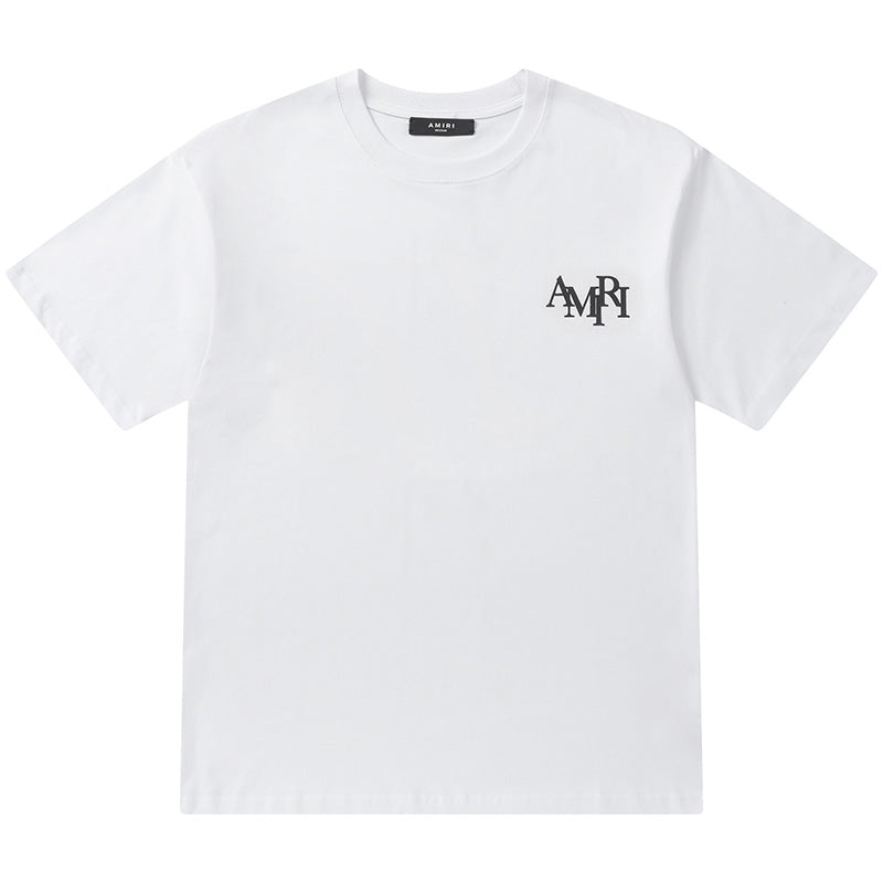 AMIRI  Crystal Embellished Champagne Logo T-Shirts AMIRI