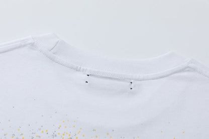 AMIRI  Crystal Embellished Champagne Logo T-Shirts AMIRI