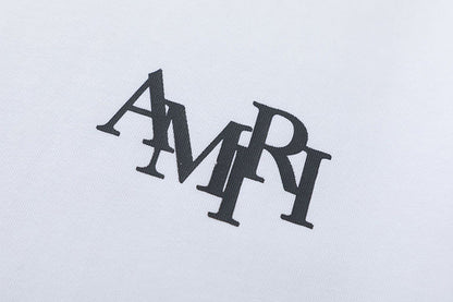 AMIRI  Crystal Embellished Champagne Logo T-Shirts AMIRI