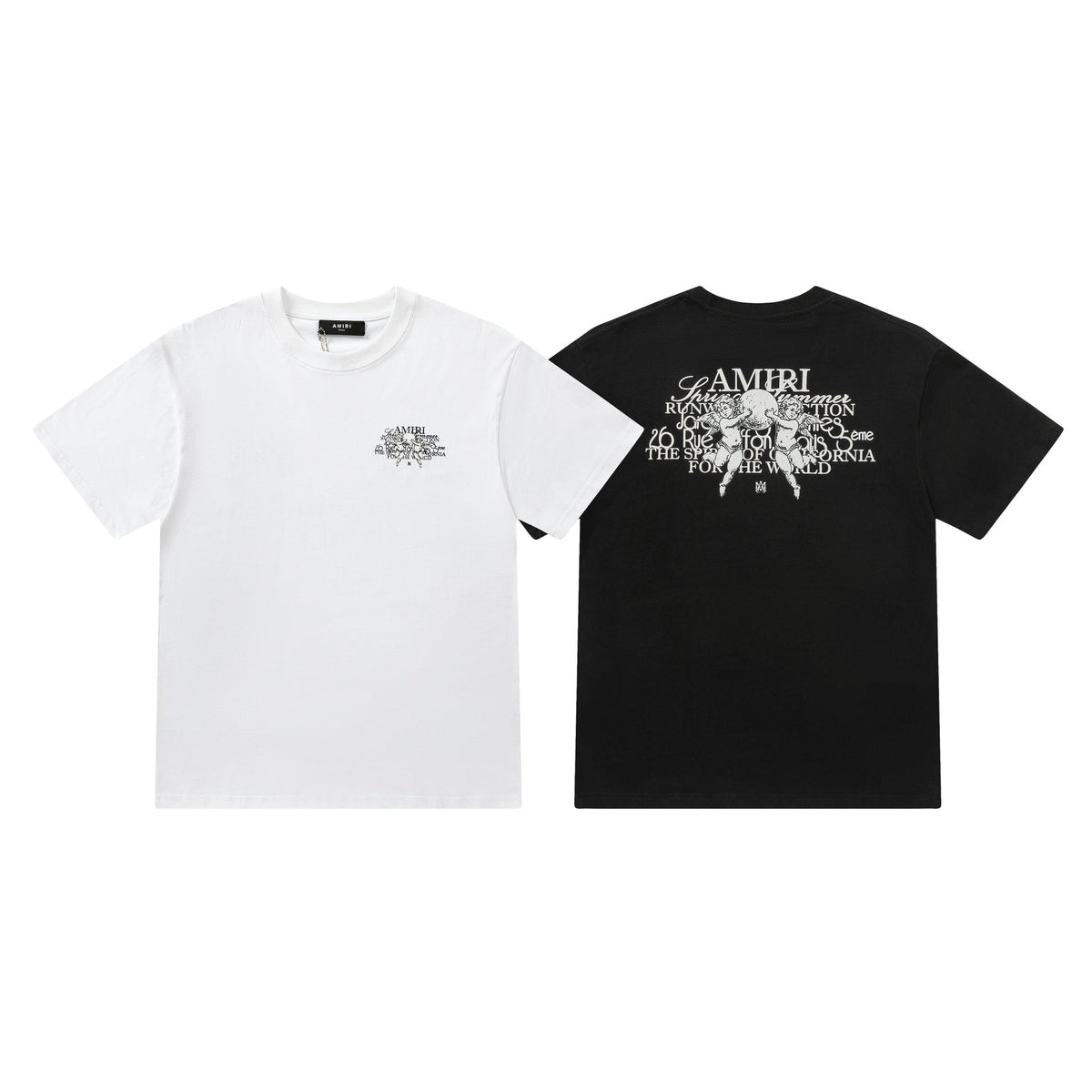 AMlRl Crew Neck Unisex Street Style Plain Cotton T-Shirt AMIRI