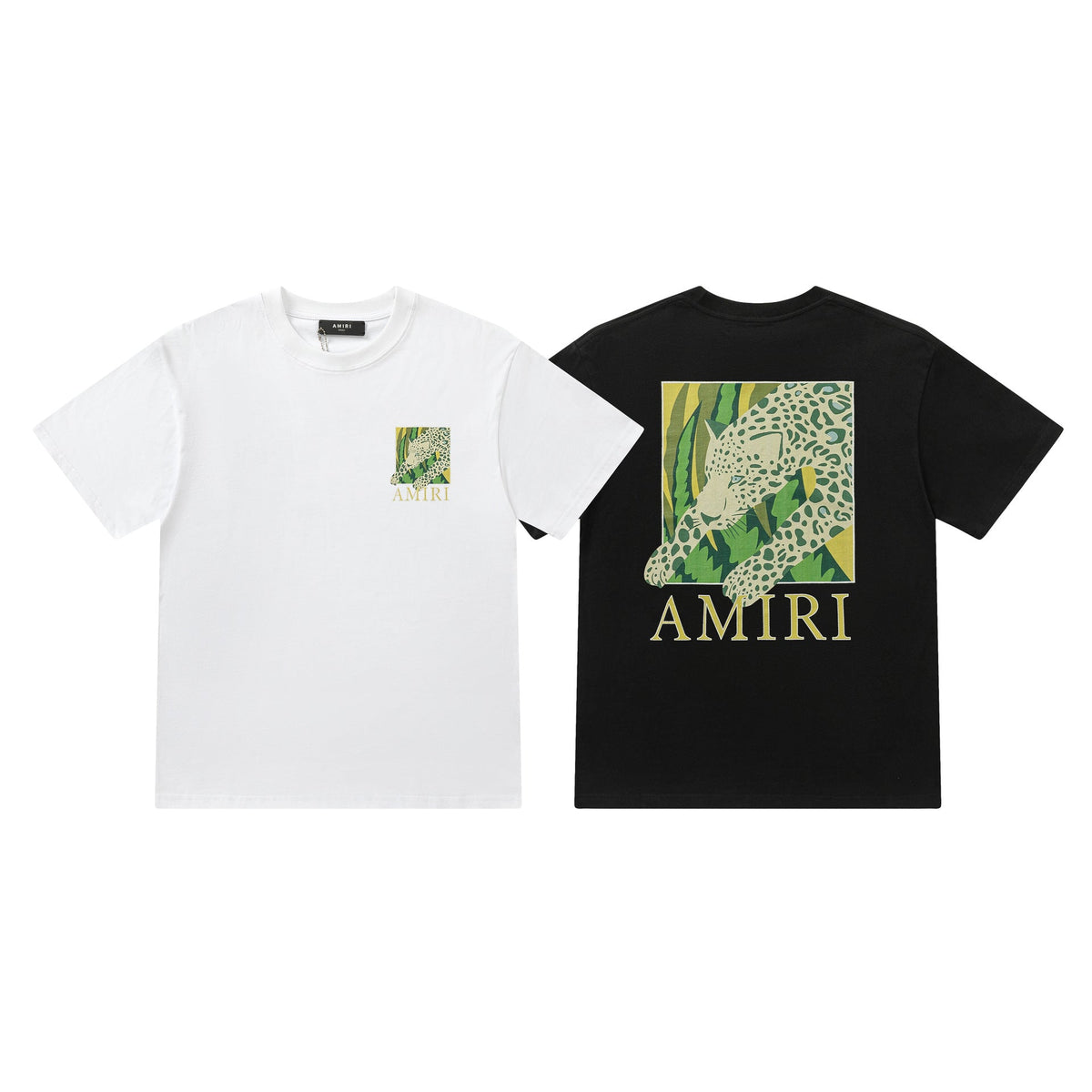 Amiri Men's Black Leopard T-shirt AMIRI