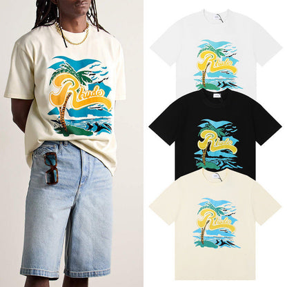 RHUDE REGATTA PALM T-Shirts RHUDE