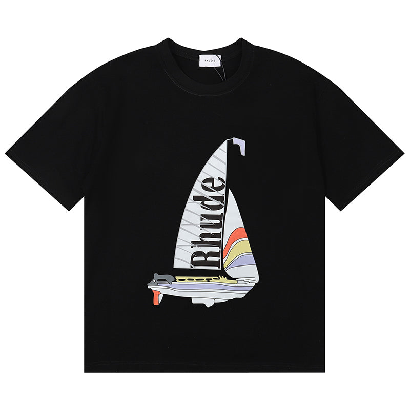 RHUDE Catamaran Champion Cotton T-Shrit RHUDE
