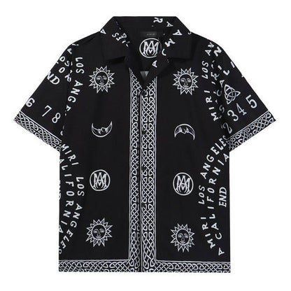 AMIRI Ouija Board Bowling Shirt In Black AMIRI