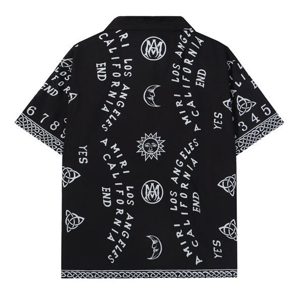 AMIRI Ouija Board Bowling Shirt In Black AMIRI