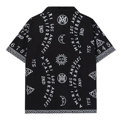AMIRI Ouija Board Bowling Shirt In Black AMIRI