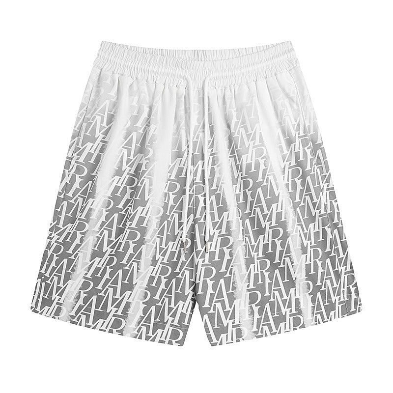 AMIRI logo-print gradient silk shorts AMIRI