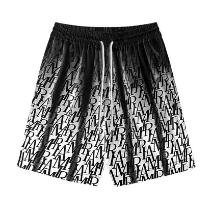 AMIRI logo-print gradient silk shorts AMIRI