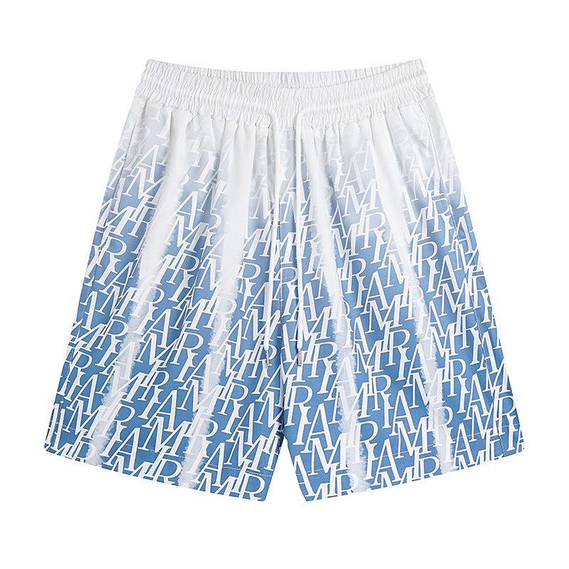 AMIRI logo-print gradient silk shorts AMIRI