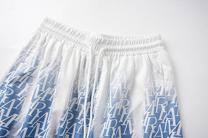 AMIRI logo-print gradient silk shorts AMIRI