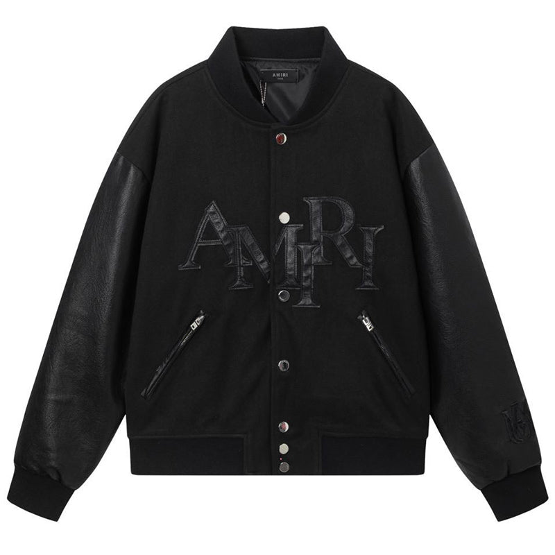 AMlRl Staggered Logo Varsity Jacket AMIRI