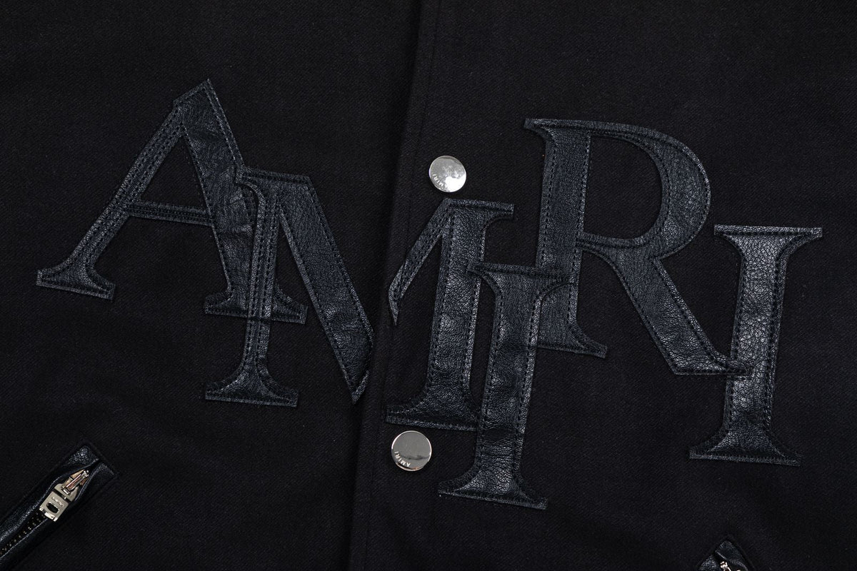 AMlRl Staggered Logo Varsity Jacket AMIRI