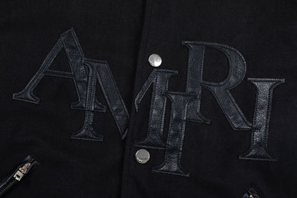 AMlRl Staggered Logo Varsity Jacket AMIRI