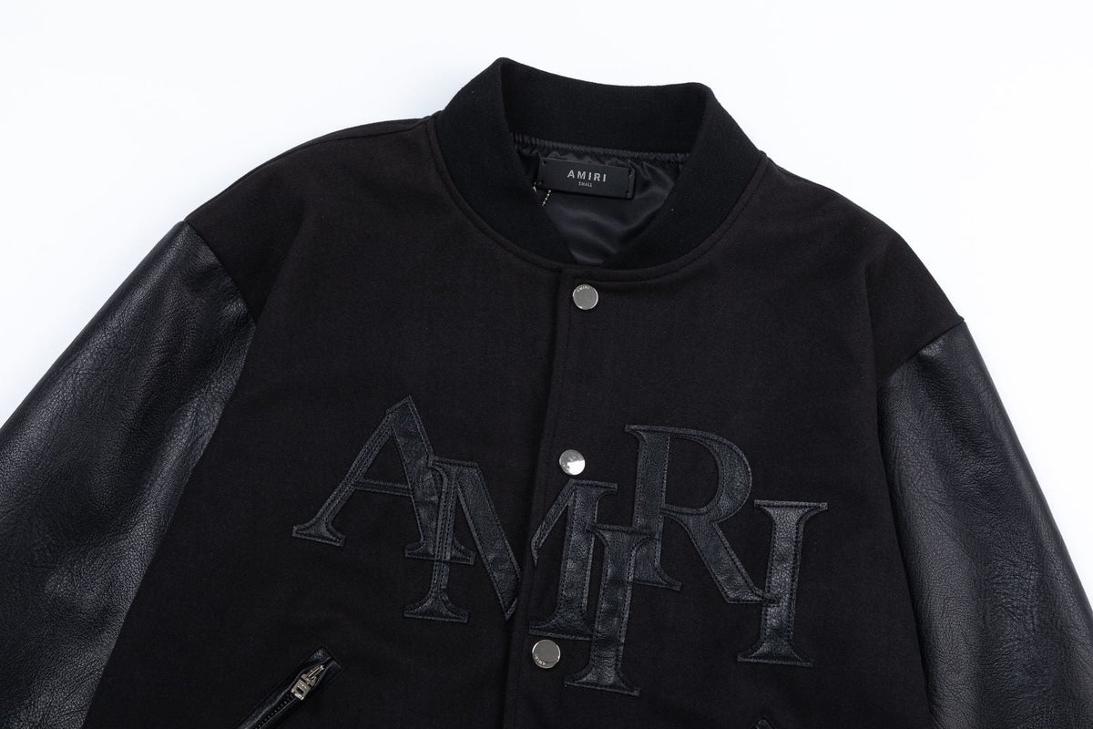 AMlRl Staggered Logo Varsity Jacket AMIRI