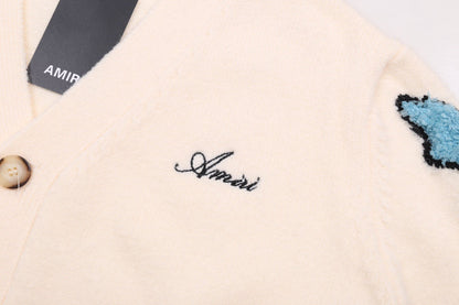 AMIRI Cotton V-Neck Bones Cardigan AMIRI
