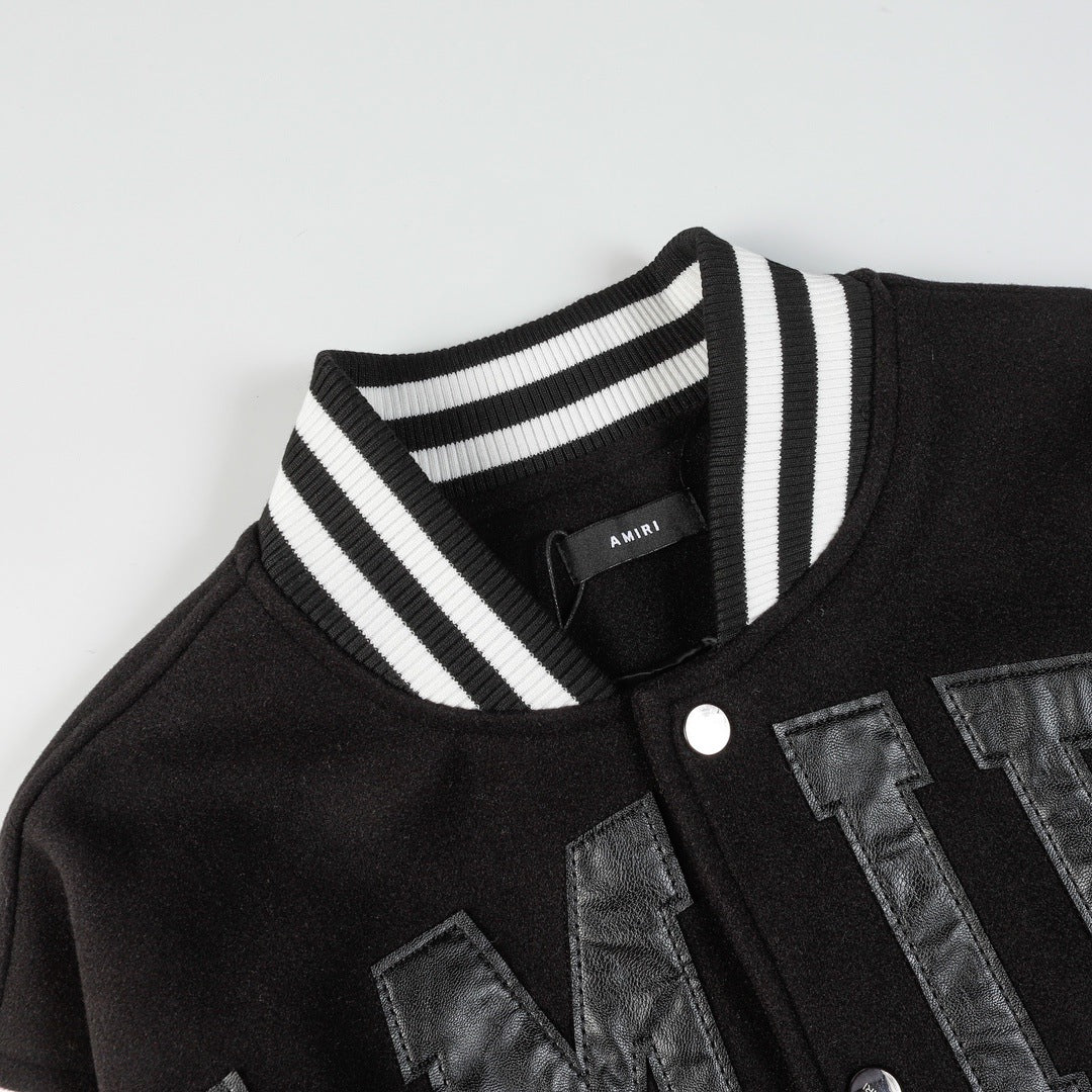 AMIRI Logo-Appliquéd Leather Bomber Jacket AMIRI